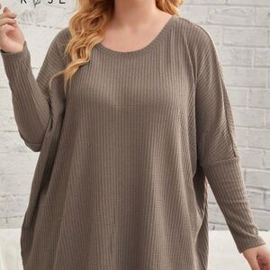 Women’s Taupe Waffle Knit Tunic